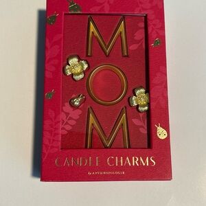 Anthropologie Red and Gold MOM Candle Charms New